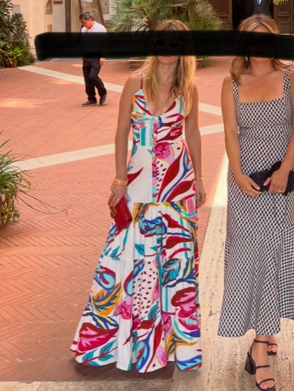 PatBO Multicolor Abstract V-Neck Maxi Dress